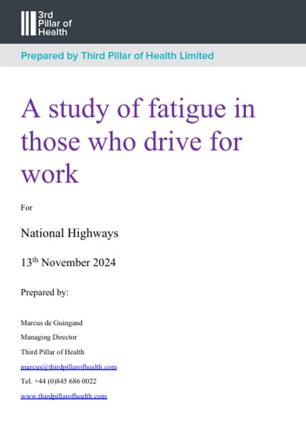 Front cover of a report of a longitudinal study Quantifying Fatigue Among Occupational Drivers